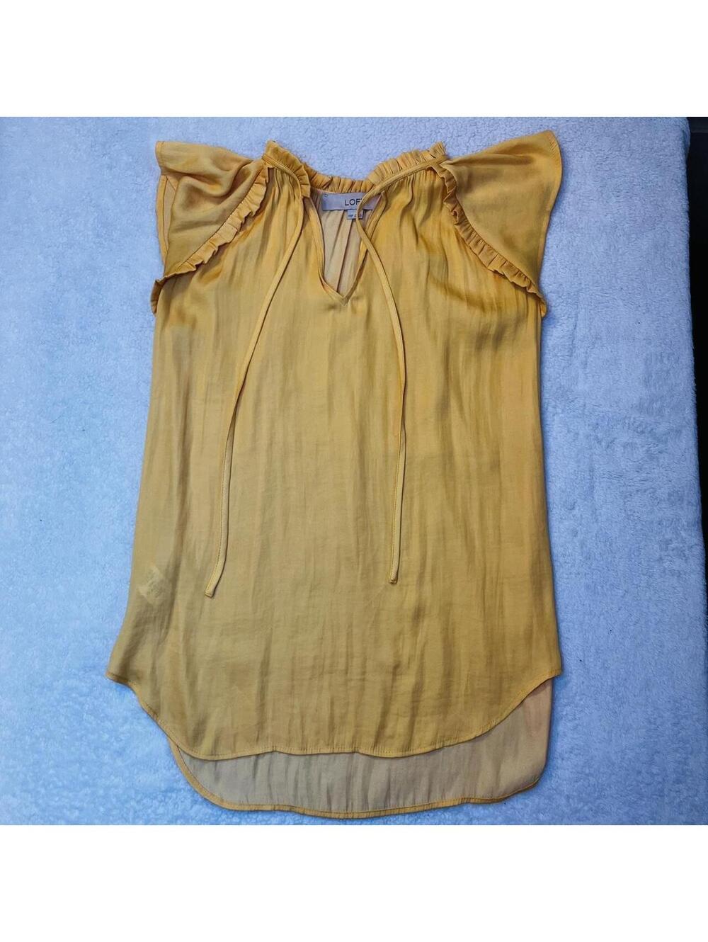 Ann Taylor Women's Yellow and Tan Blous